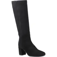 Hush puppies Oprah Damen Kniehohe Wildlederstiefel mit Absatz in Schwarz