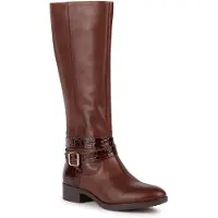 Geox D Felicity Leder Women's Braun Stiefel