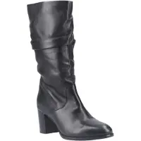 Hush puppies Cosima Damen Stiefel aus schwarzem Leder mit hohem Absatz