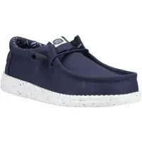 HEY DUDE Wally Canvas Herren, Slip On, Sneaker, Textil/Stretch, Navy (Blau) - Herrenschuhe Sneaker / Schnürschuh, Blau
