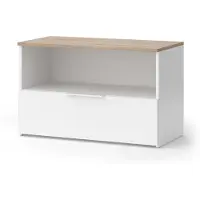 Vicco Kommode Wido Weiß/Sonoma 80 x 50 cm mit 1 geschlossenem Fach, Model 57450