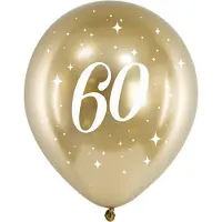 Party Deco Ballon Or - 60 Ans (6pcs)