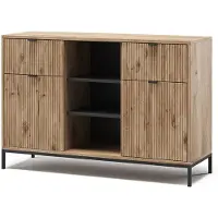 Vicco Kommode Eliza Viking Oak 120 x 81.2 cm mit 2 Schubladen und 2 Türen, Model 56450