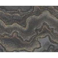 Living Walls Vliestapete "Stories of Life Tapete in Malachit Steinoptik Schwarz Gold" abstrakt glänzend organisch geprägt Metallic Design Vliestapete für Wohnzimmer Tapeten Wohnzimmer modern