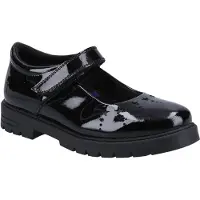 Hush puppies Sabrina Patent SNR Mädchenschuhe Aus Schwarzem Leder