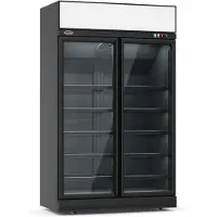 CombiSteel Kühlschrank 2 Glastüren Schwarz INS-1000R Bl (7455.2405)