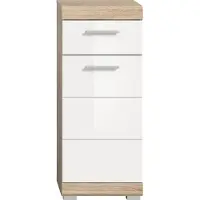 Xonox .home Unterschrank Lambada BxHxT 37 x 88 cm x 31 cm Frontfarbe weiß hochglanz / Korpus Eiche