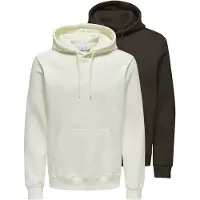 Only & Sons Sweatshirt / Hoodie Connor in Dunkelbraun / creme | Gr.: L