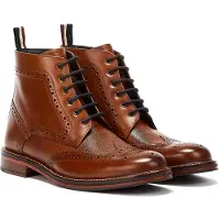 Ben Sherman Alfred Brogue Herren Tan Stiefel