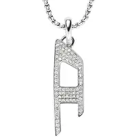 Diesel D Logo Silver Stainless Steel Necklace DX1624040