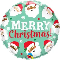Qualatex Folienballon 'Merry Christmas' Weihnachtsmänner - 45cm