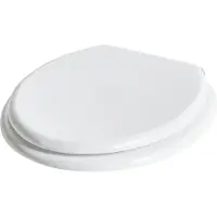 Beliani WC-Sitz Weiß Glänzend MDF 46x38 cm O-Form Oval Lochabstand 17 cm mit Schnellverschluss Absenkautomatik Abstandshaltern WC-Brille mit Deckel