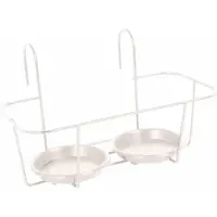 Pflanzen-Kölle Haken-Blumentopfhalter, Metall, weiß, 34 x 18 cm, für zwei Töpfe