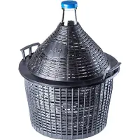 Kadax Ballonflasche für Wein im Korb mit Schraubverschluss, 10 l