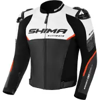 SHIMA Bandit 2.0 Perforierte Weiß Schwarz Rot Motorrad Lederjacke Größe 46