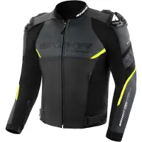 SHIMA Bandit 2.0 Perforierte Schwarz Gelb Motorrad Lederjacke Größe 58