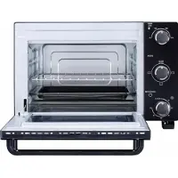 Continental Edison CEMF22B – 22 l schwarzer Mini-Elektrobackofen – 1300 W – Drehspieß. Natürliche Umluft.
