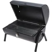 BBQ Grill Zylinderform Mattschwarz
