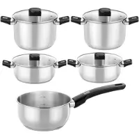 Monix Kochgeschirrpaket deelite monix m240002/ Stielkasserolle ø14cm/ Töpfe ø20 - 24cm/ Kochtöpfe ø20 - 24cm/ Edelstahl/ induktionsgeeignet