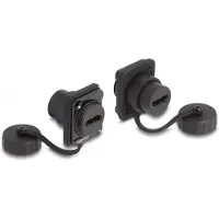 DeLOCK D-Typ Modul HDMI-A Buchse zu HDMI-A Buchse mit Verschlusskappe IP67 staub- und wasserdicht, Schwarz, HDMI-A, HDMI-A, Weiblich, Weiblich, Kunststoff
