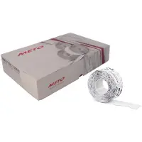 Meto Preisetiketten , für 1-zeilige Preisauszeichner, permanenthaftend, Wellenrand, B 26 x H 12 mm, FSC-Papier, weiß, 36 Rollen mit 1500 Stück