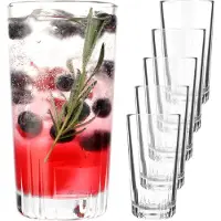 Kadax Gläser 340 ml Set mit 6 Gläsern für Getränke