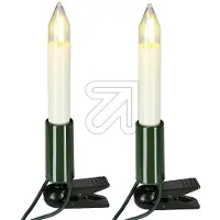 Hellum Lichterkette Weihnachtsbaum LED Filament, innen 20 teilig, Germany, Schaftkerzen, Schaft elfenbein 802061