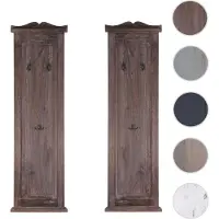 Mendler 2er-Set Garderobe T33, Wandgarderobe Garderobenpaneel, Wandhaken Holz 109x28x4cm ~ braun shabby