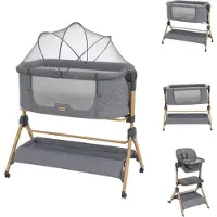 Kikkaboo Sleat Me 2 In 1 Beistellbett+hochstuhl