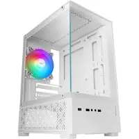 Mars Gaming Mc-se2 Microatx Gaming Gehäuse Microatx gehärtetes Glas gehärtetes Glas Lüfter Frgb 120mm Doppelkammer Weiß