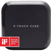 Brother Beschriftungsgerät P-touch Cube Plus, USB/Bluetooth, iOS/Android, 20 mm/Sek., für 3,5-24 mm Etiketten, inkl. 24 mm TZe-Band, B 67 x T 128 x H 128 mm, weiß