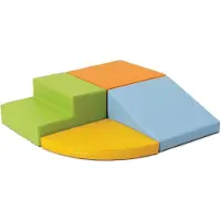 IGLU Soft Play Softbausteine Riesenbausteine Schaumstoffbausteine mit Anti-Rutsch 4 TLG. (Helle Farben)