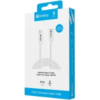 Sandberg 136-55, 2 m, USB C, USB C, USB 3.2 Gen 2 (3.1 Gen 2), 10 Gbit/s, Weiß