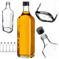 Kadax Leere Glasflaschen 500ml, 5 Stück, Likörflaschen mit Schraubverschluss für Whisky