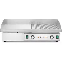 Hendi Grill, halb glatt, halb gerippt, , Budget Line, 400V/4400W, 720x460x(H)241mm