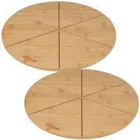 Fackelmann 2er-Set Pizzabretter mit Schneiderillen - - Ø 32 cm