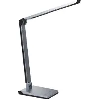 Beliani LED-Schreibtischlampe graues Kunststoffmaterial einstellbare Helligkeit und Farbtonregler für das Home Office