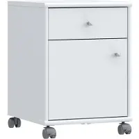 Forte Rollcontainer "Tempra", weiß, B:38,6cm H:54,2cm T:42cm, Holzwerkstoff, Rollwagen, Rollcontainer