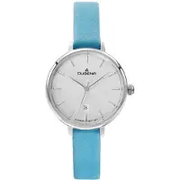 Dugena Damen-Armbanduhr Festa Petit, Quarz, Edelstahlgehäuse, Lederband, 3 bar
