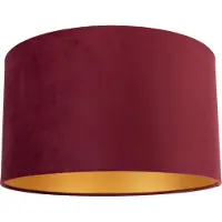 QAZQA Samt Lampenschirm Rot 35/35/20 mit goldener Innenseite