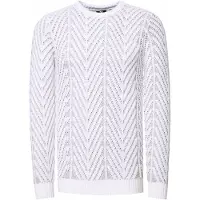 Rusty neal Grobstrick mit Muster Rundhals-Pullover