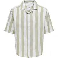 Only & Sons Kurzarm Hemdbluse ONSTES RLX CTN SLUB STRIPE herren