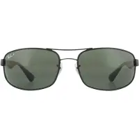Ray-Ban RB3445, Erwachsener, Uni, Rechteckig, Schwarz, Polarisierte Linse, Metall