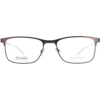 HUGO BOSS Rectangle Mens Matte Brown Brille