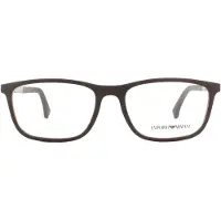 Emporio Armani Rechteckig Gummi Braun Herren Brillenrahmen