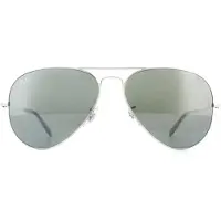 Ray-Ban RB 3025 AVIATOR Unisex-Sonnenbrille Vollrand Pilot Metall-Gestell, silber