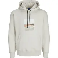 Jack & Jones Esterbro Newton Herren Kapuzen-Pullover Baumwoll-Pullover mit Originals Studio Print 12266801 Beige