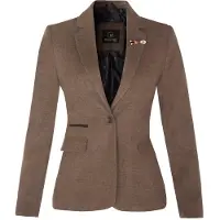 TruClothing Damen-Tweed-Blazer im 1920er-Jahre-Stil mit Fischgrätenmuster in Hellbraun