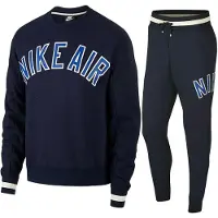 Nike Air Fleece Full Crewneck Trainingsanzug Set Navy