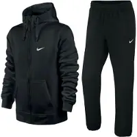 Nike Herren Club Fleece Komplett-Trainingsanzug-Set Schwarz